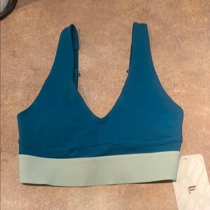 Fabletics Teal and Light Green Sports Bra